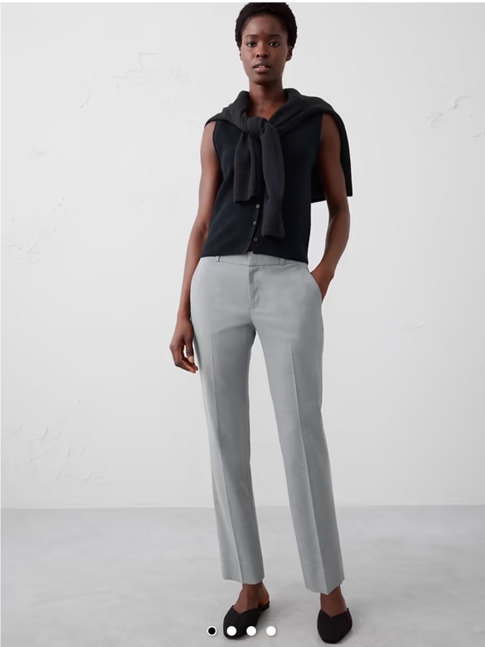 Banana Republic Factory Light Gray Straight-Leg Trousers